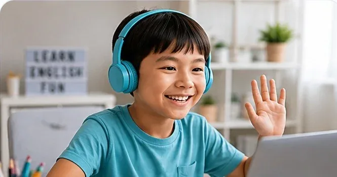 Child learning English online